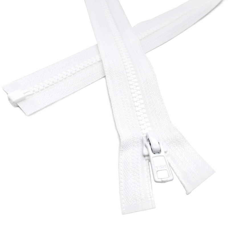 YKK 120" Long Arm Quilting Machine 5 Molded Plastic ~ Separating-White (1 Zipper) - Image 4